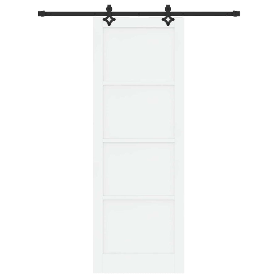 Schuifdeur Wit en zwart 83 x 232 cm Massief grenenhout