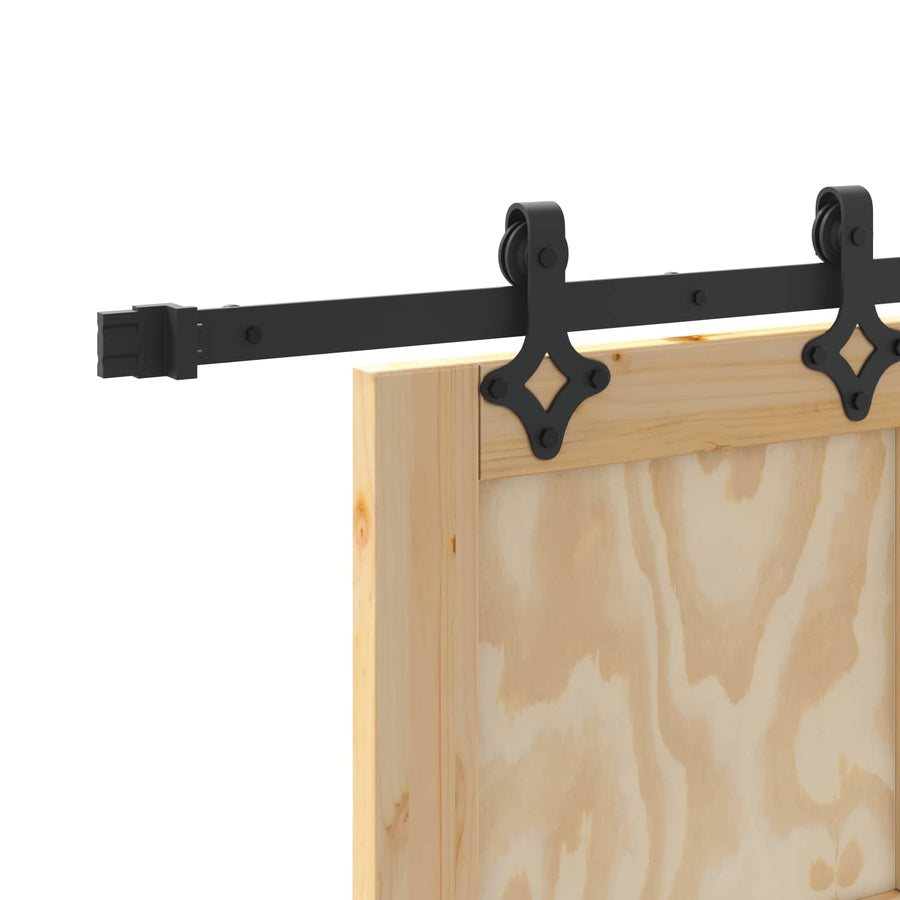 Schuifdeur Naturel en Zwart 86 x 211 cm Massief grenenhout