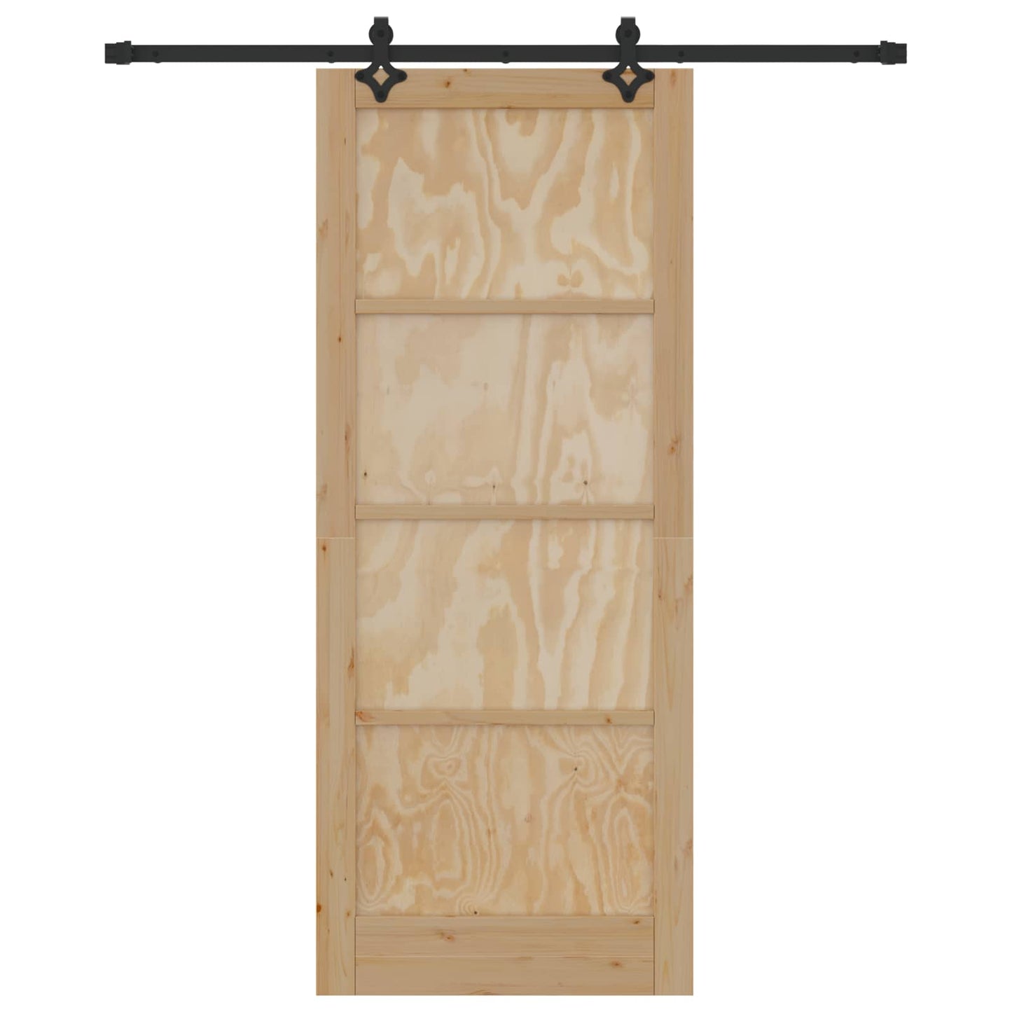 Schuifdeur Naturel en Zwart 86 x 211 cm Massief grenenhout