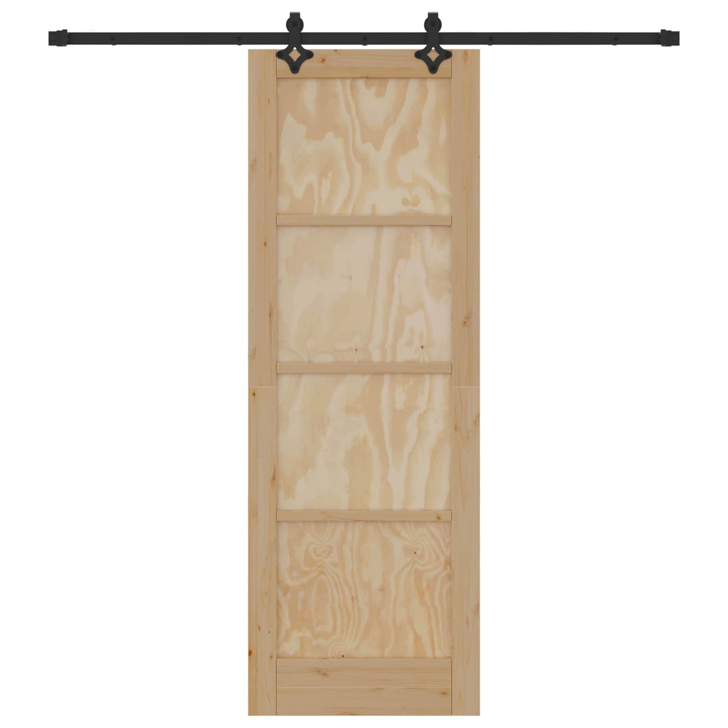 Schuifdeur Naturel en Zwart 73,5 x 211 cm Massief grenenhout