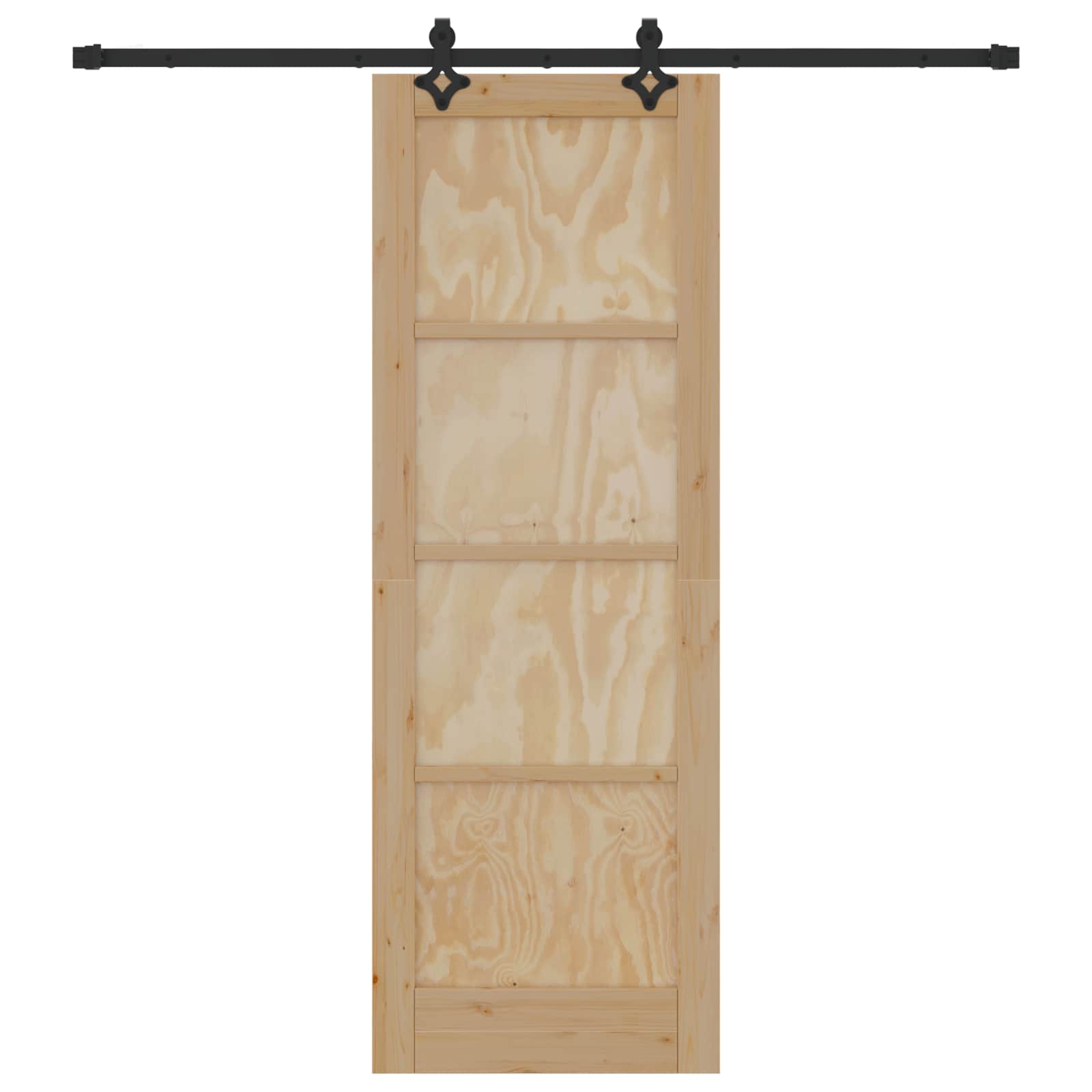 Schuifdeur Naturel en Zwart 73,5 x 211 cm Massief grenenhout