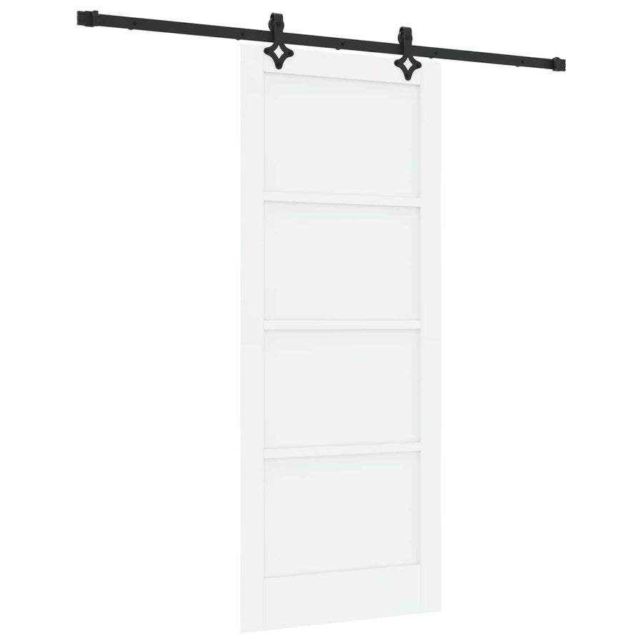 Schuifdeur Wit en zwart 83 x 202 cm Massief grenenhout