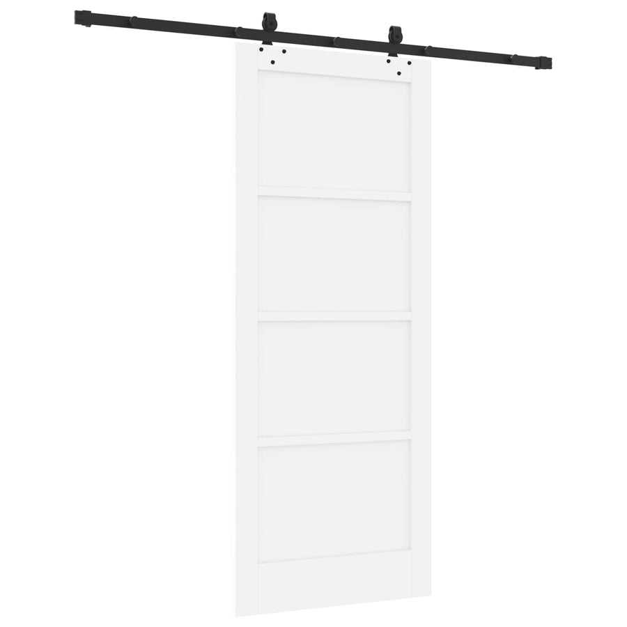 Schuifdeur Wit en zwart 83 x 202 cm Massief grenenhout