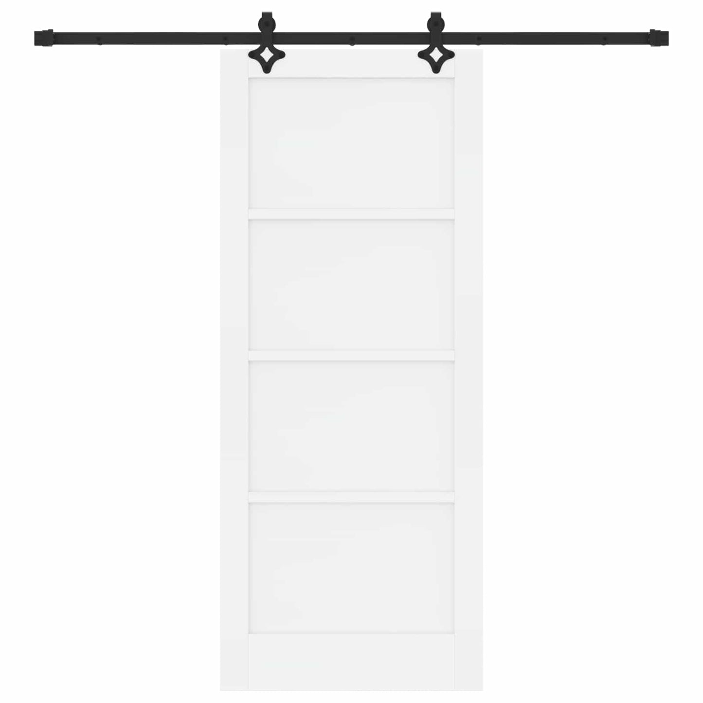 Schuifdeur Wit en zwart 83 x 202 cm Massief grenenhout