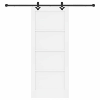 Schuifdeur Wit en zwart 83 x 202 cm Massief grenenhout