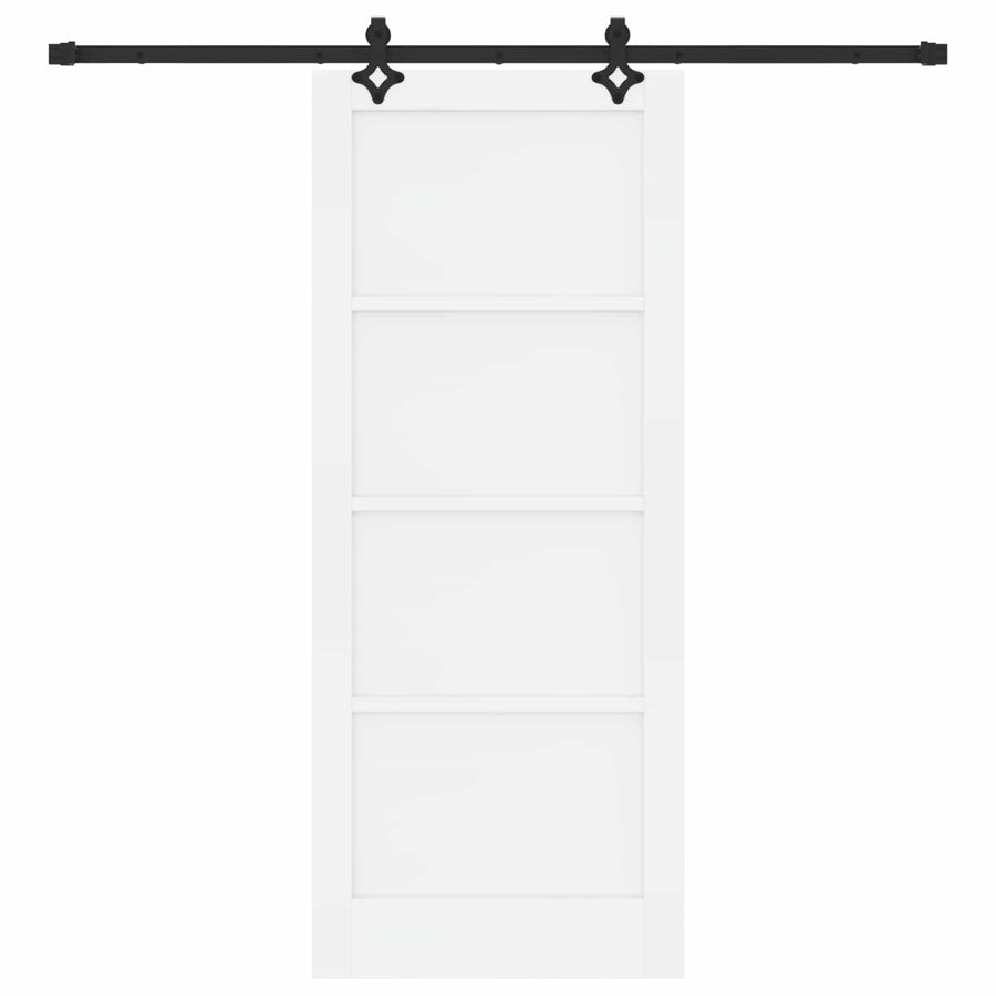 Schuifdeur Wit en zwart 83 x 202 cm Massief grenenhout
