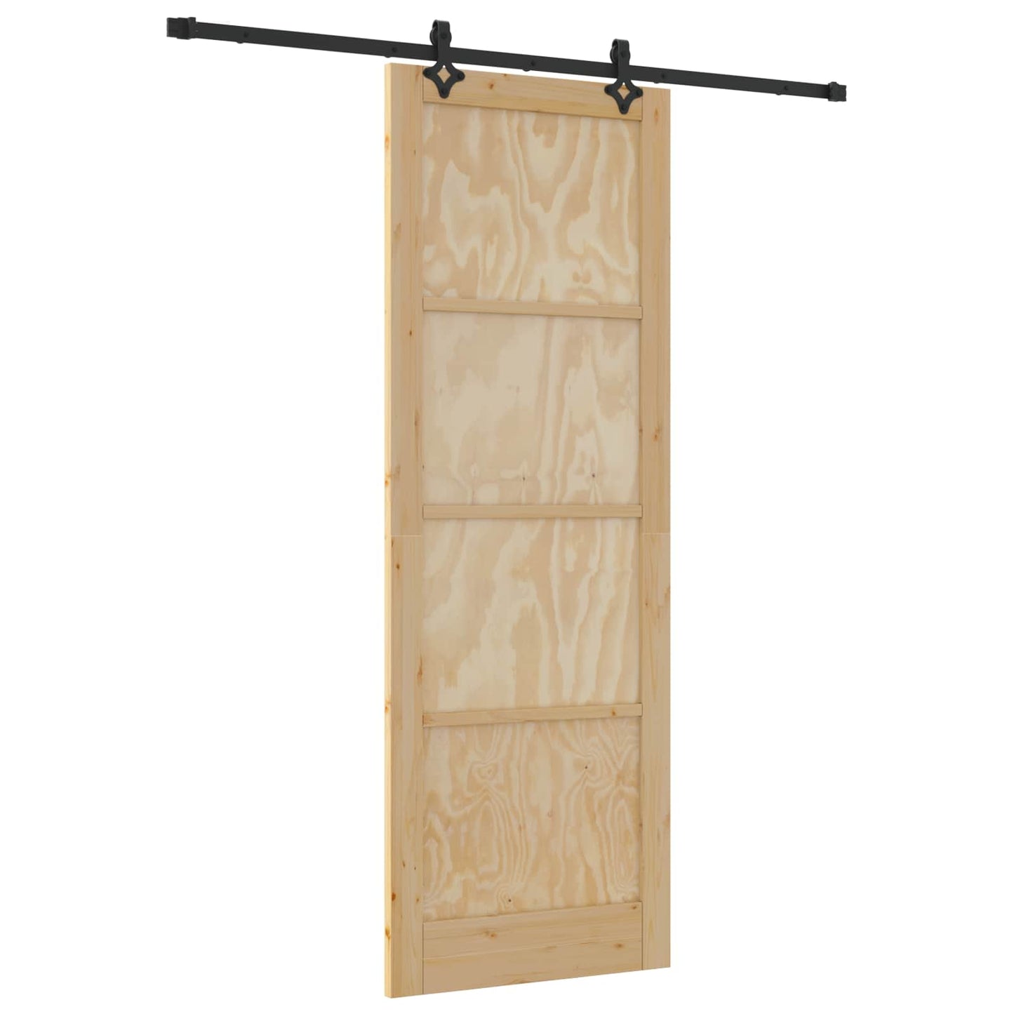 Schuifdeur Naturel en Zwart 83 x 232 cm Massief grenenhout