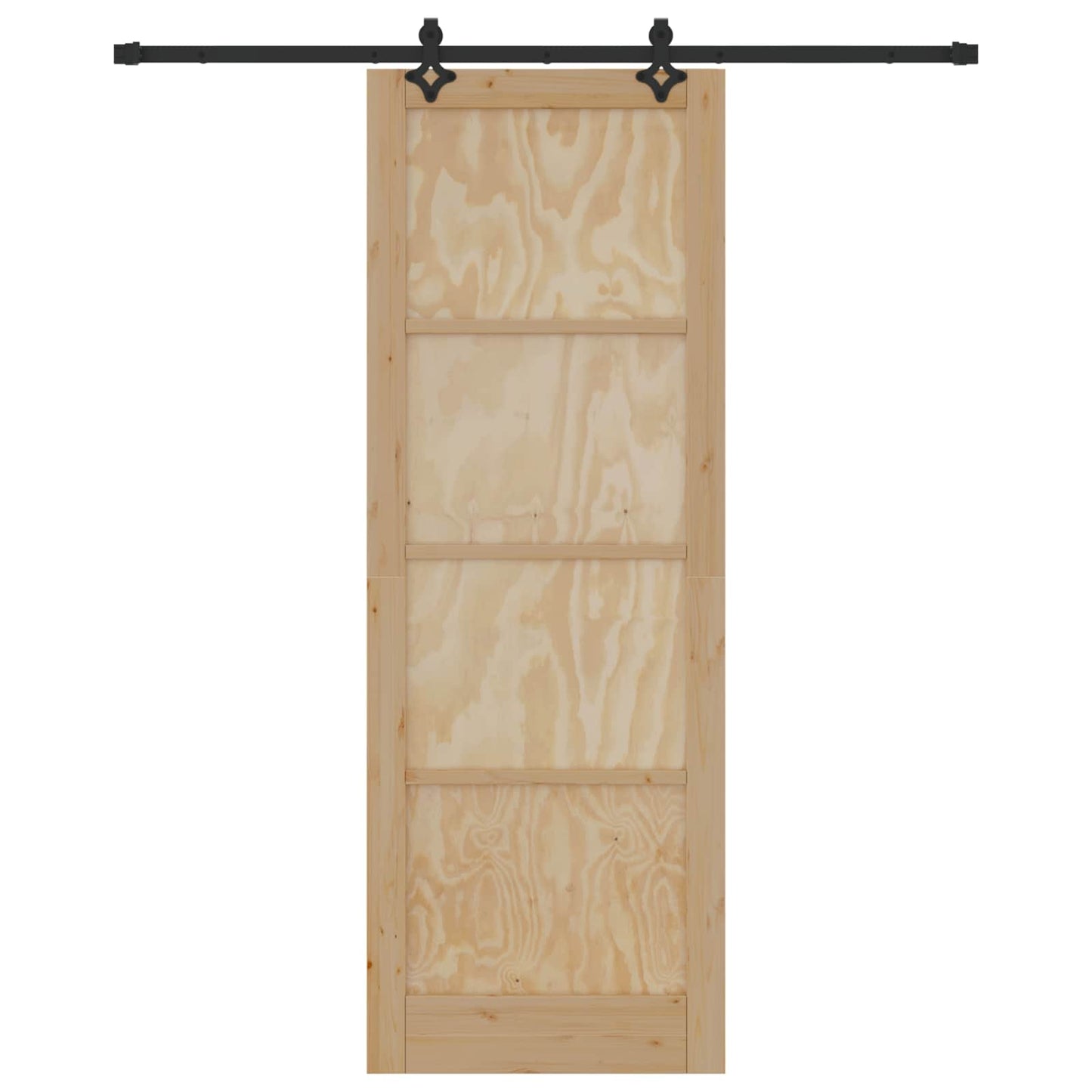 Schuifdeur Naturel en Zwart 83 x 232 cm Massief grenenhout