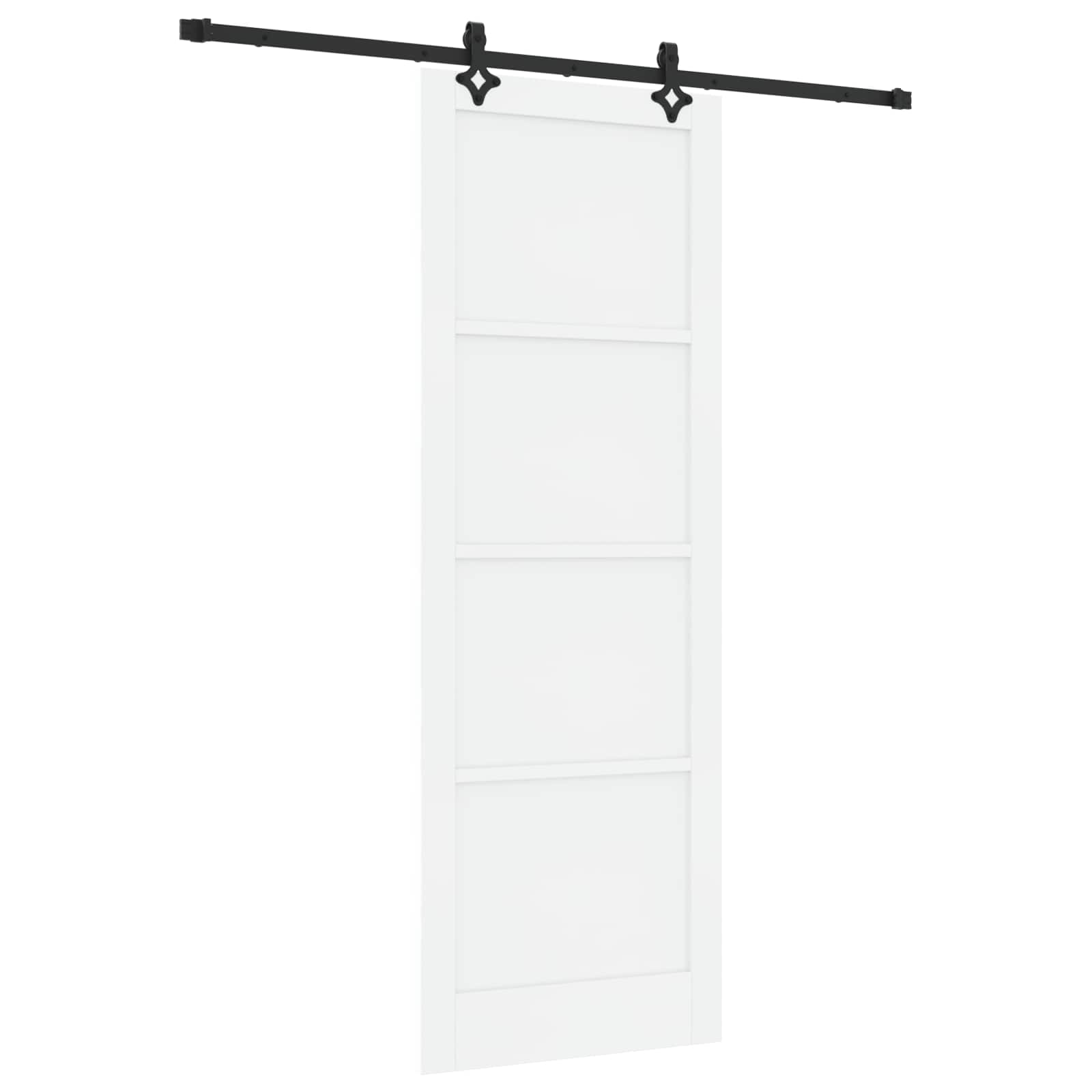 Schuifdeur Wit en zwart 83 x 232 cm Massief grenenhout
