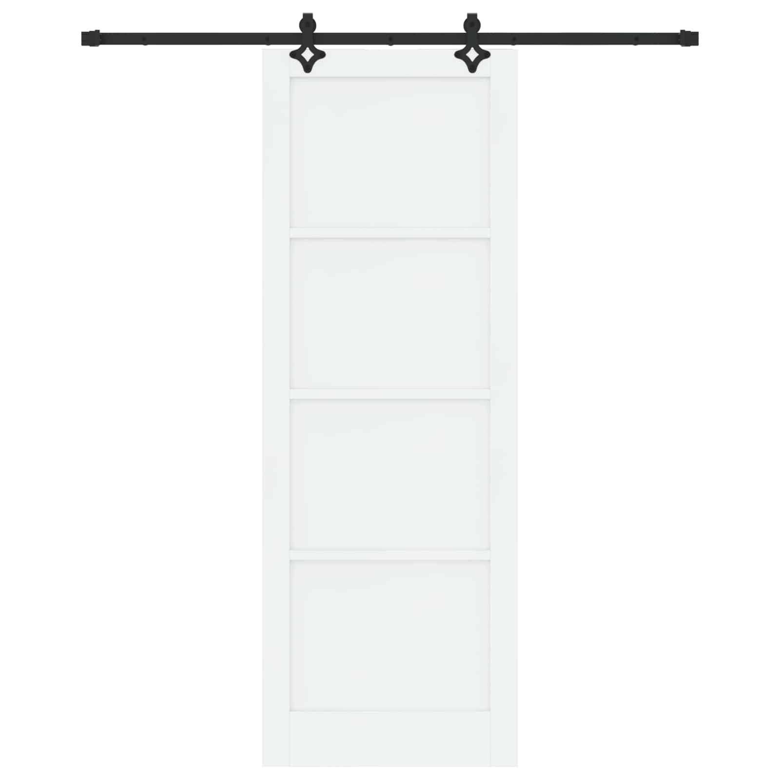 Schuifdeur Wit en zwart 83 x 232 cm Massief grenenhout