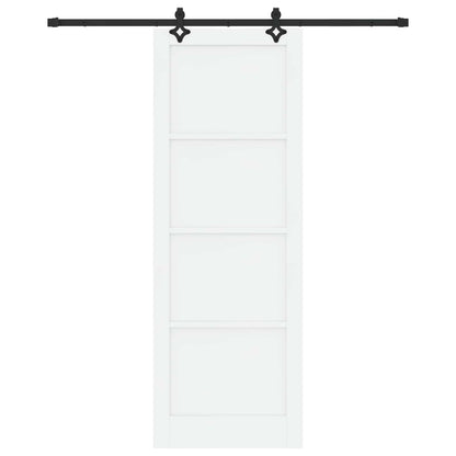 Schuifdeur Wit en zwart 83 x 232 cm Massief grenenhout