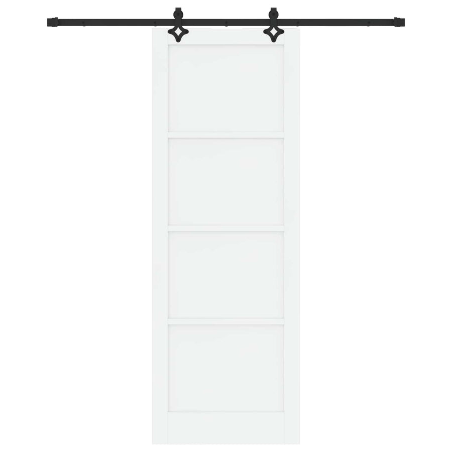 Schuifdeur Wit en zwart 83 x 232 cm Massief grenenhout