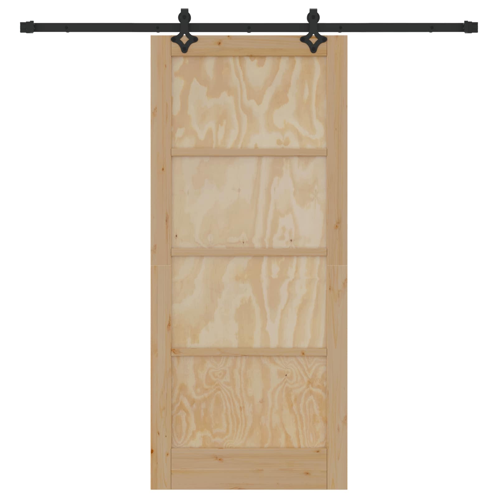 Schuifdeur Naturel en Zwart 86 x 198,5 cm Massief grenenhout