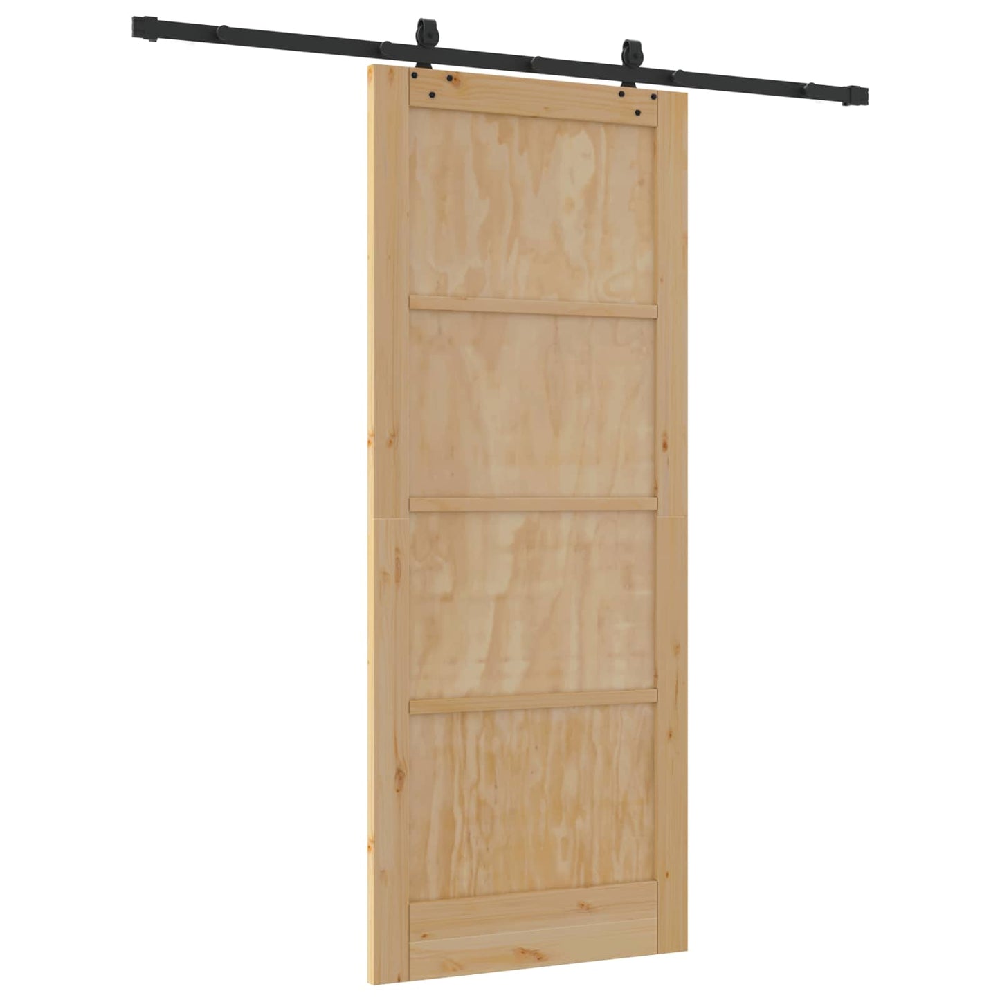 Schuifdeur Naturel en Zwart 86 x 211 cm Massief grenenhout