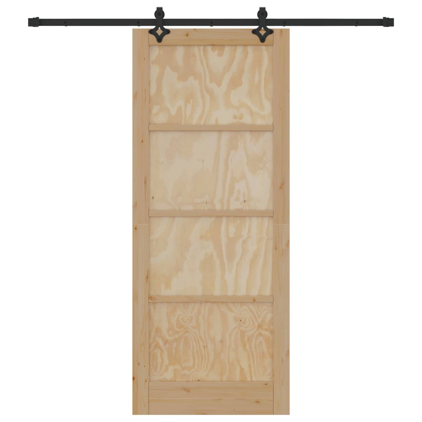 Schuifdeur Naturel en Zwart 86 x 211 cm Massief grenenhout