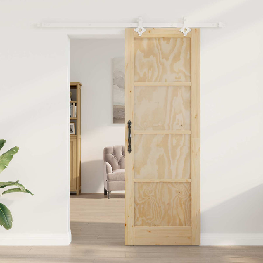 Schuifdeur Natuurlijk en Wit 73,5 x 211 cm Massief grenenhout