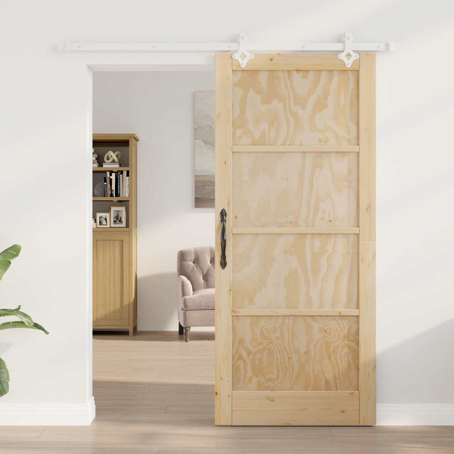 Schuifdeur Natuurlijk en Wit 86 x 198,5 cm Massief grenenhout