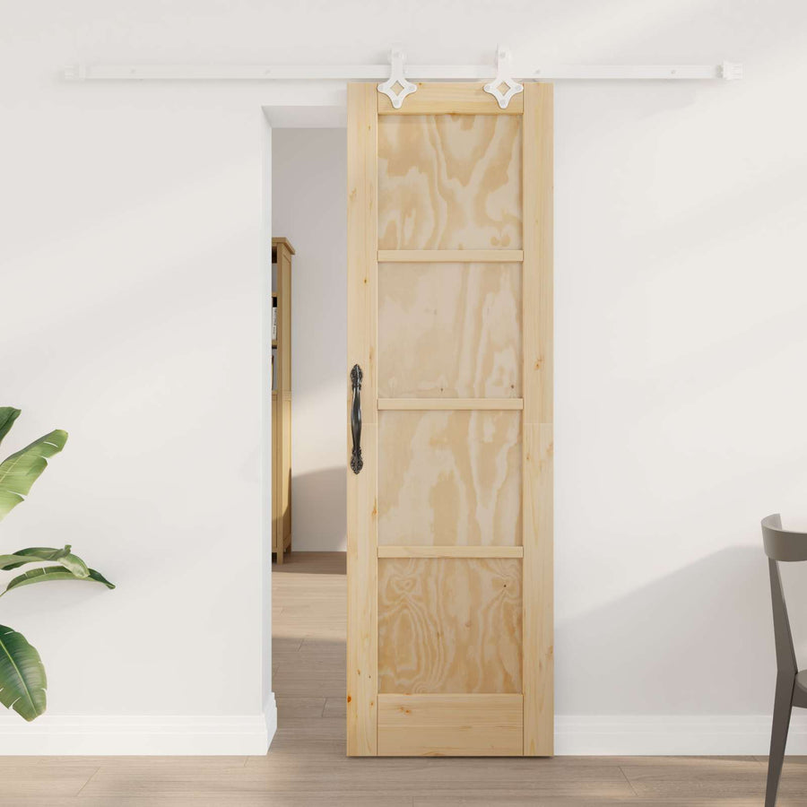 Schuifdeur Natuurlijk en Wit 61 x 198,5 cm Massief grenenhout