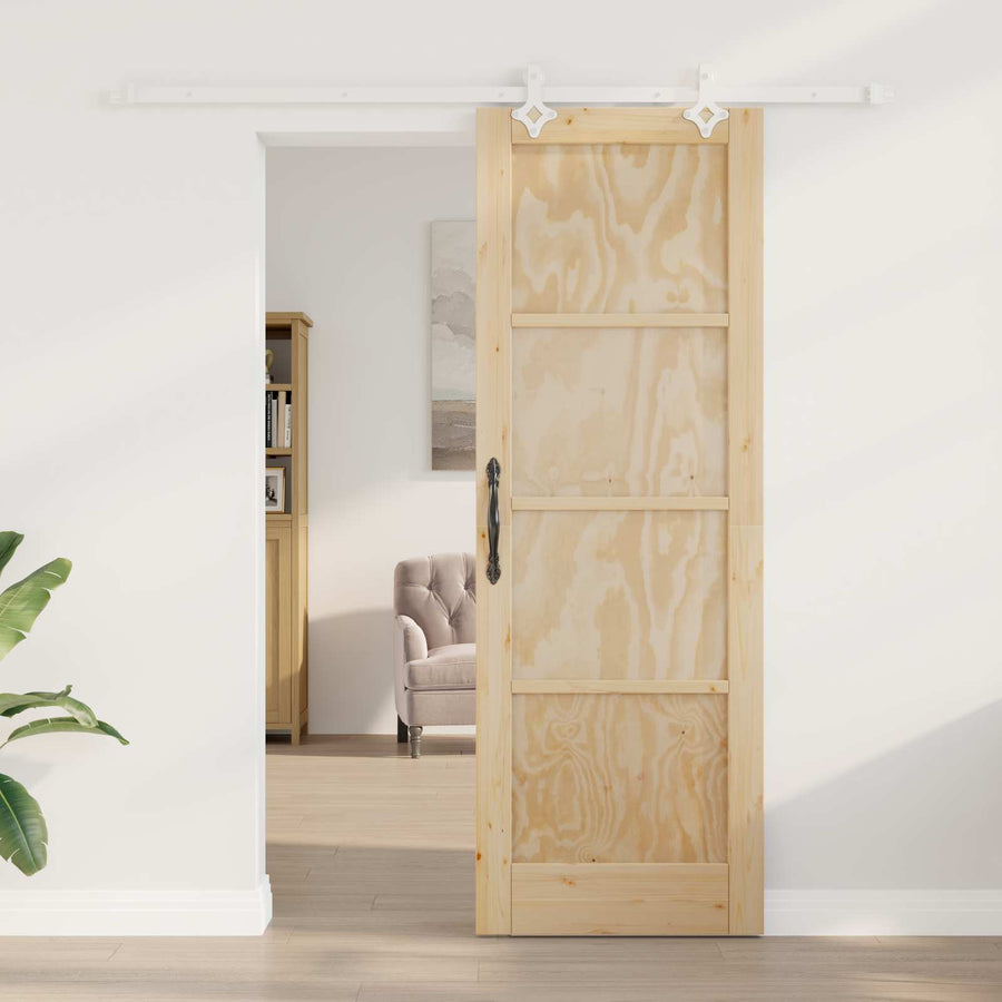 Schuifdeur Natuurlijk en Wit 73,5 x 211 cm Massief grenenhout