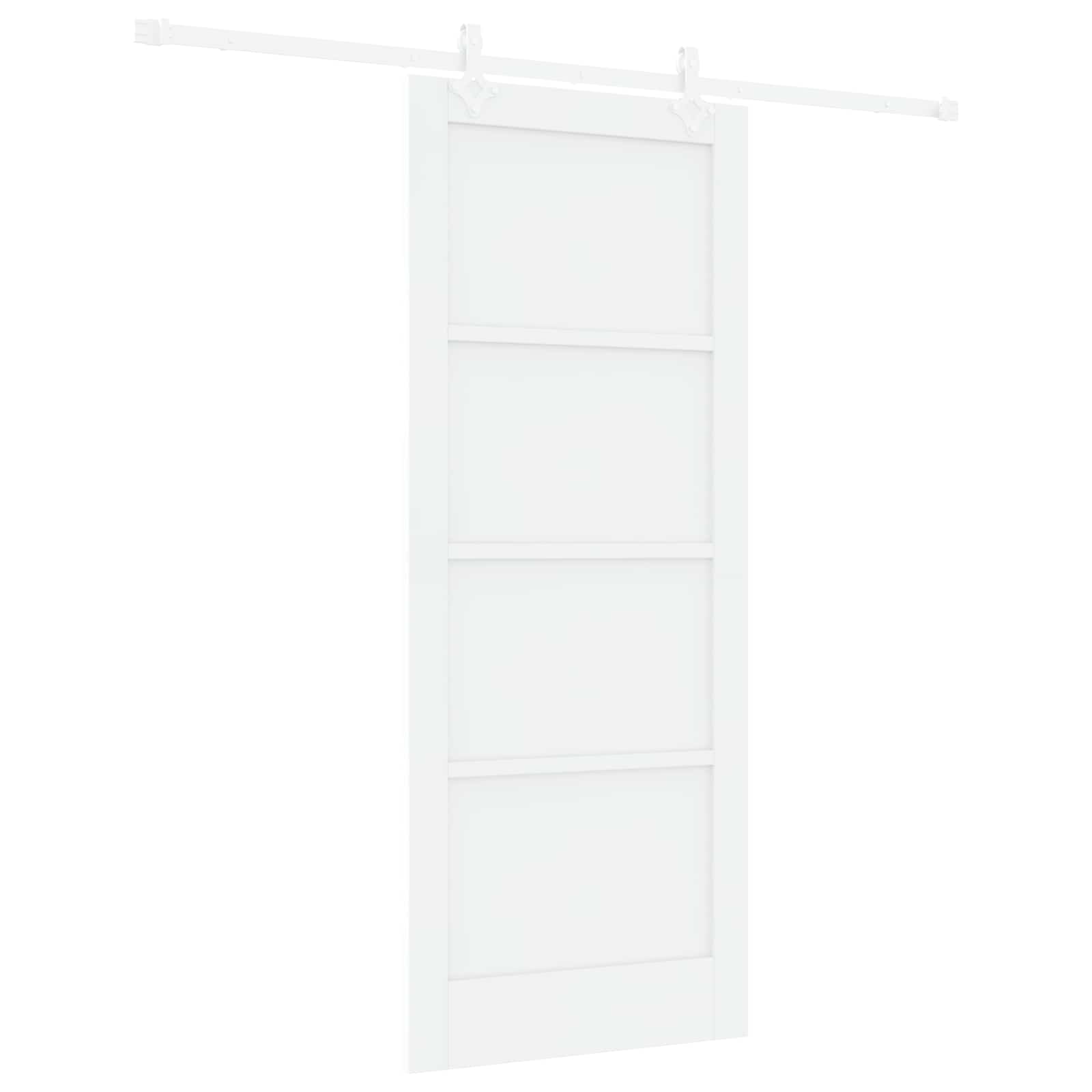 Schuifdeur Wit 83 x 202 cm Massief grenenhout