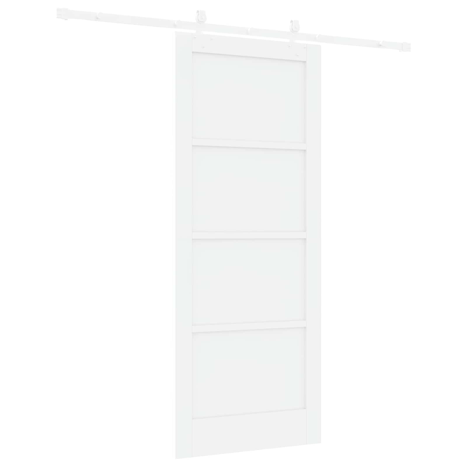 Schuifdeur Wit 83 x 202 cm Massief grenenhout