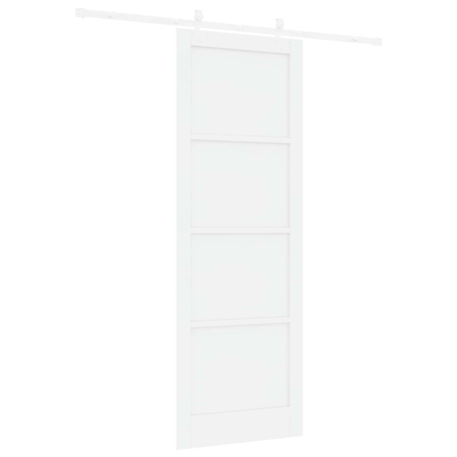 Schuifdeur Wit 83 x 232 cm Massief grenenhout