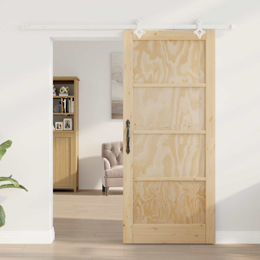 Schuifdeur Natuurlijk en Wit 86 x 198,5 cm Massief grenenhout