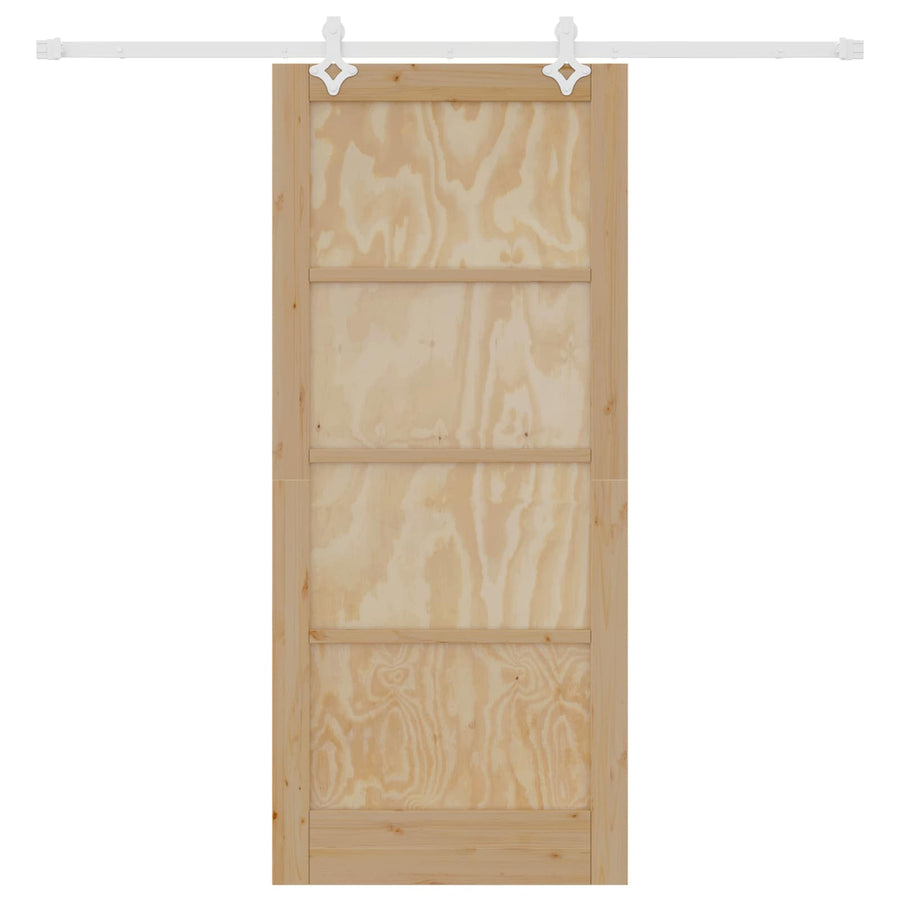 Schuifdeur Natuurlijk en Wit 86 x 198,5 cm Massief grenenhout