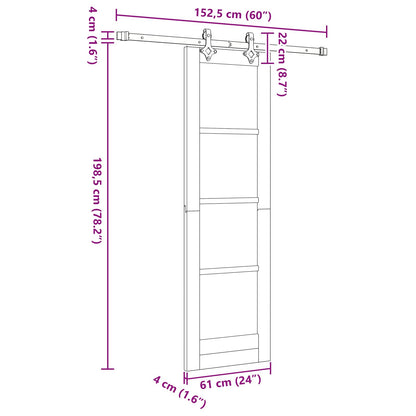 Schuifdeur ORKDAL Naturel 61 x 198,5 cm Massief grenenhout