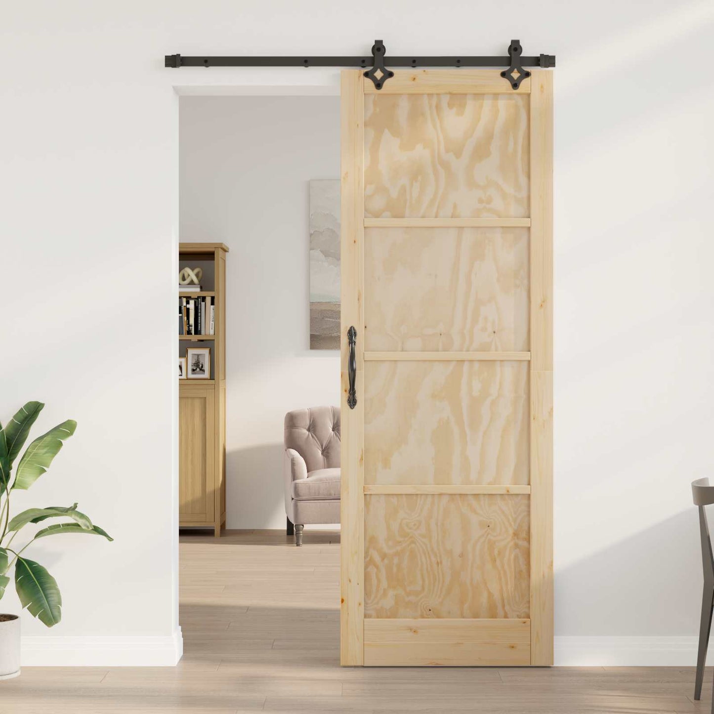 Schuifdeur ORKDAL Naturel 83 x 232 cm Massief grenenhout