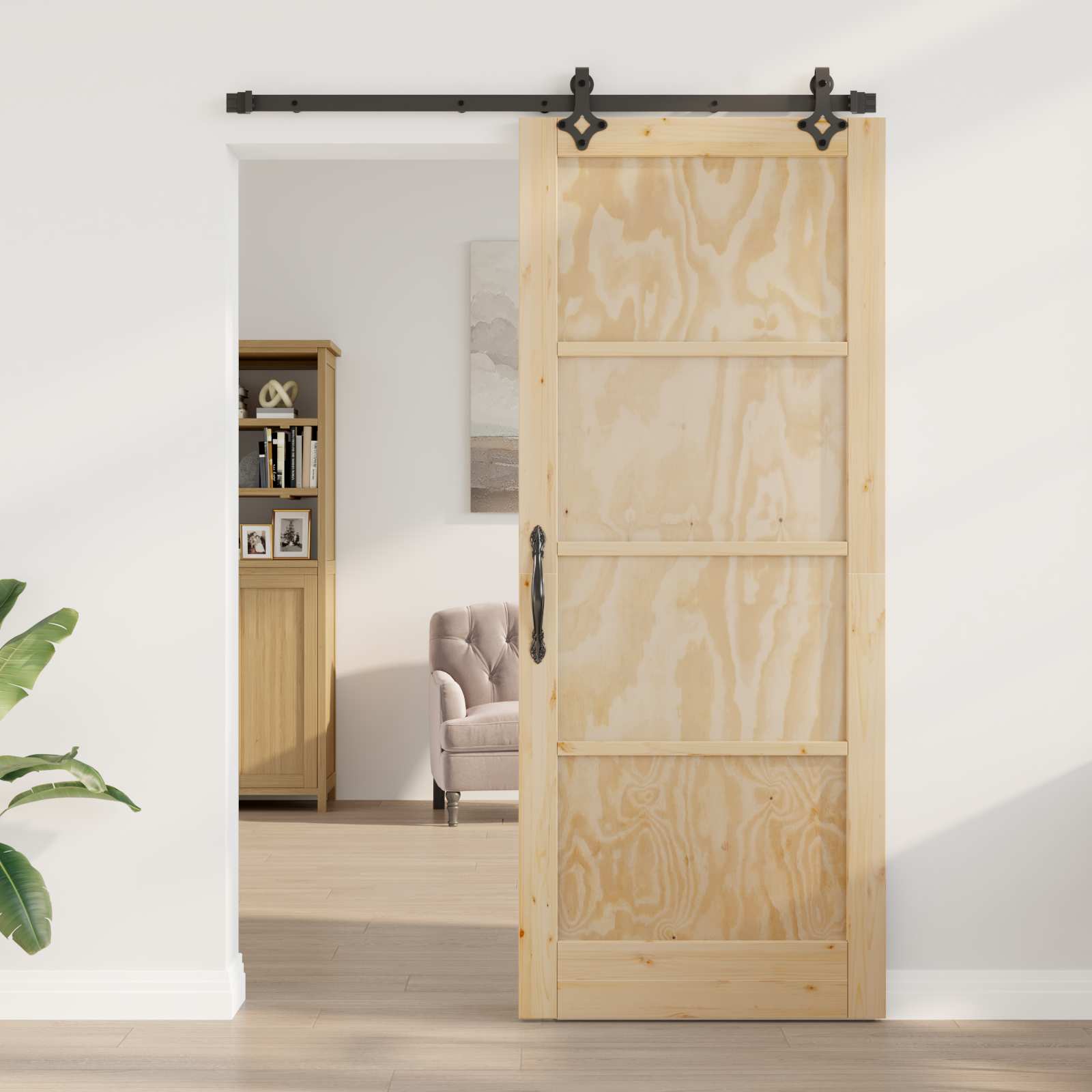 Schuifdeur ORKDAL Naturel 86 x 211 cm Massief grenenhout