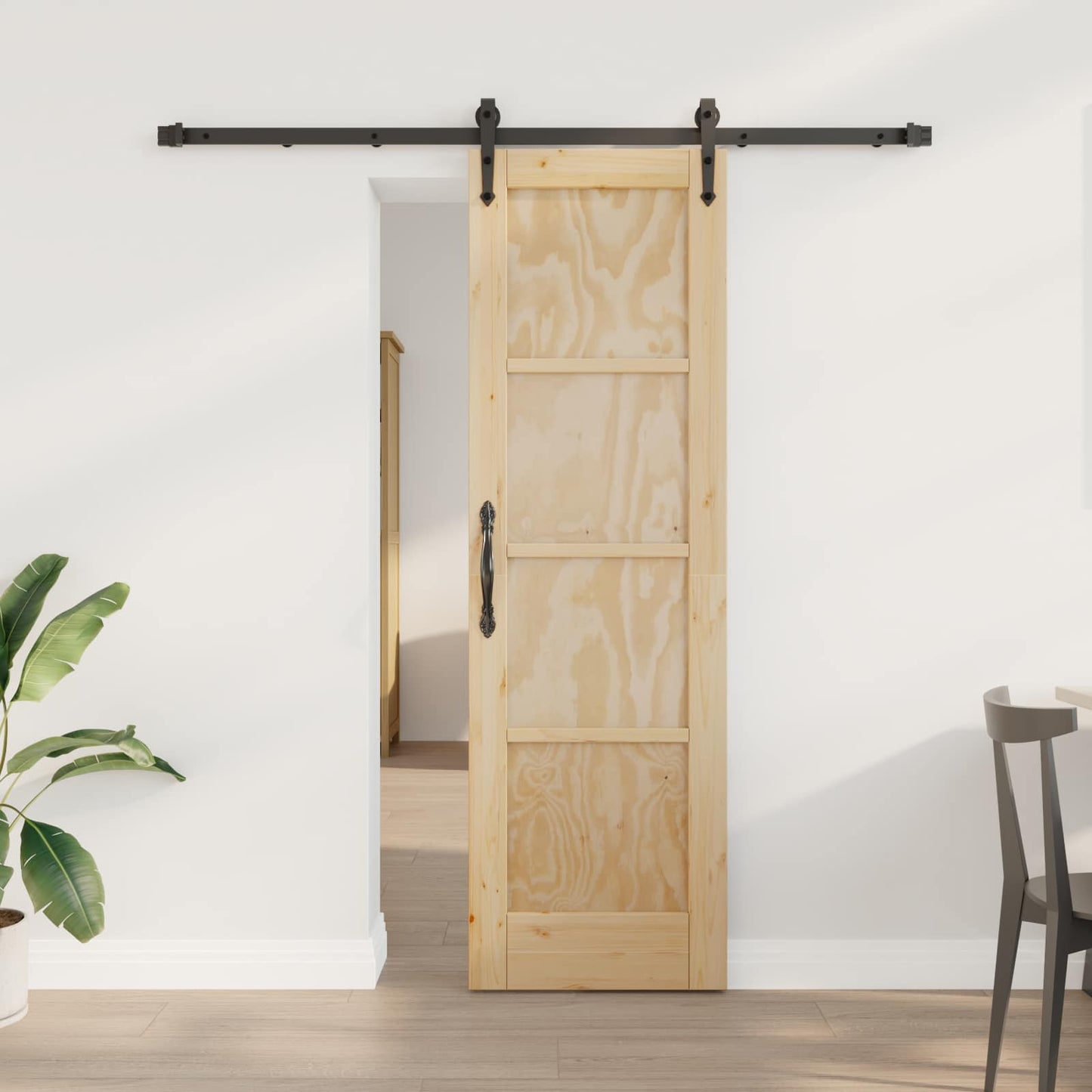 Schuifdeur ORKDAL Naturel en Zwart 61 x 198,5 cm