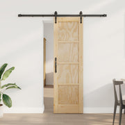 Schuifdeur 61x198.5 cm naturel zwart massief grenenhout