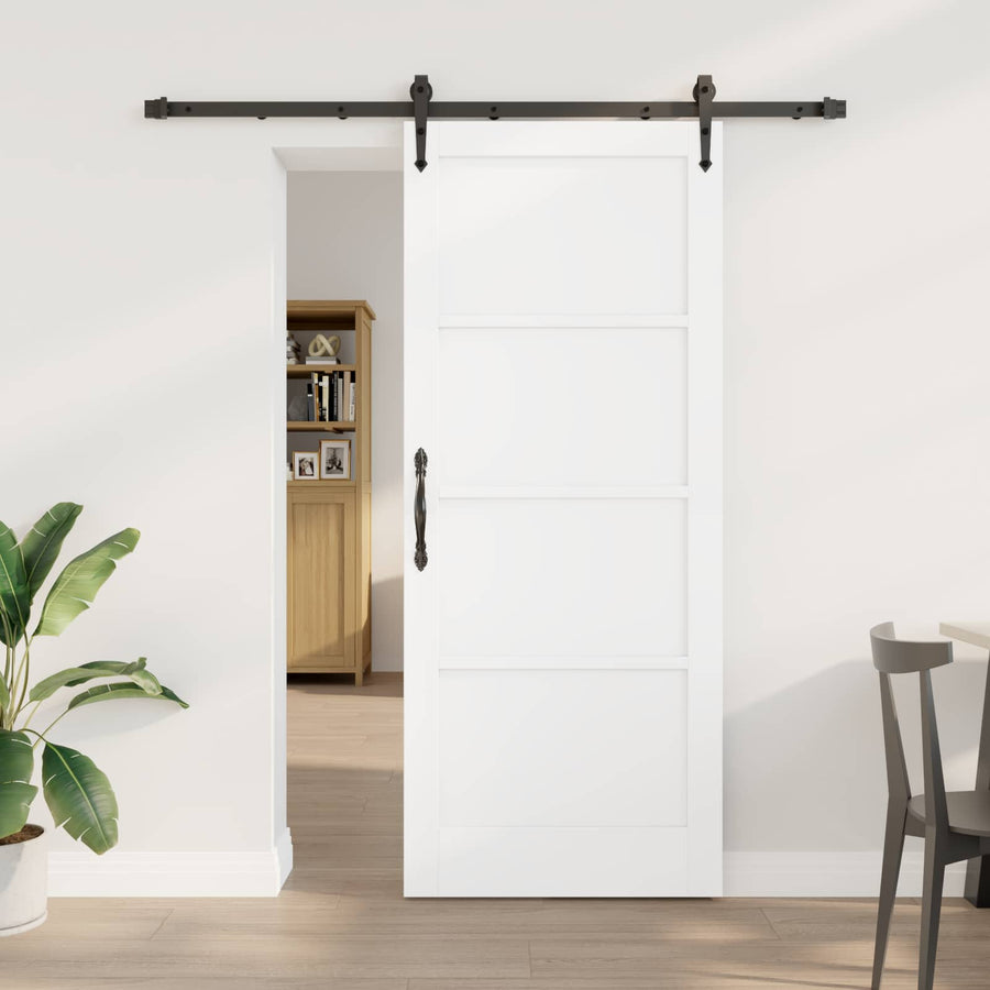 Schuifdeur ORKDAL Wit en zwart 83 x 202 cm Massief grenenhout