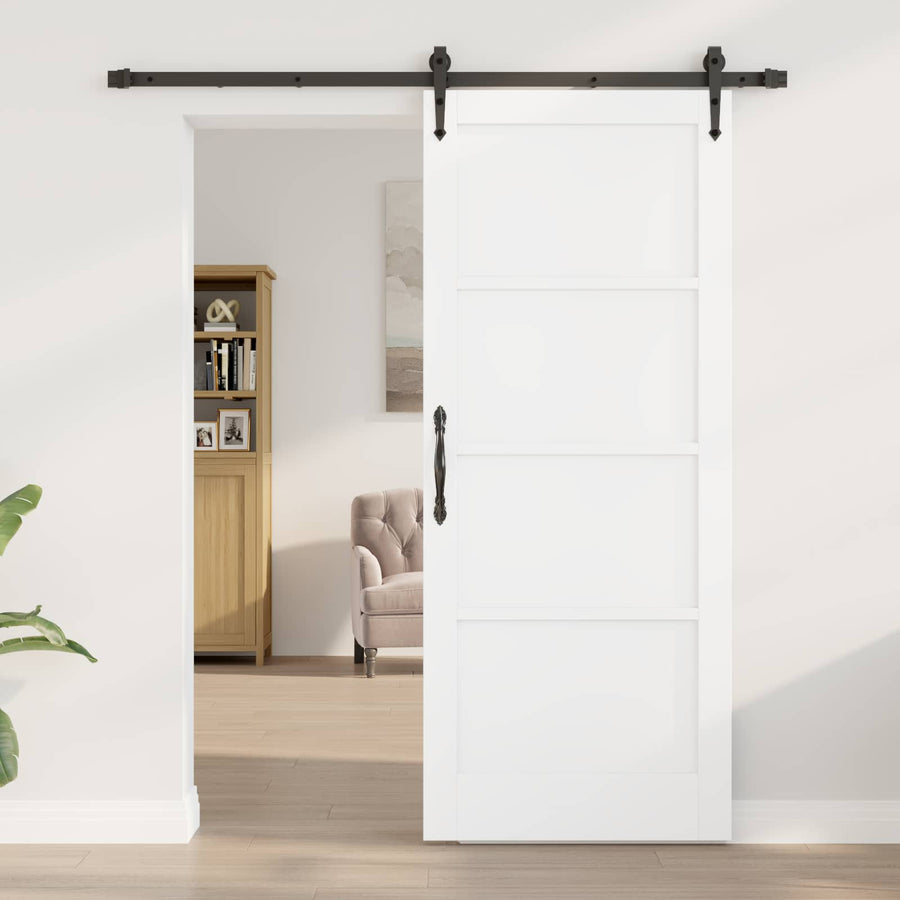 Schuifdeur ORKDAL Wit en zwart 83 x 202 cm Massief grenenhout
