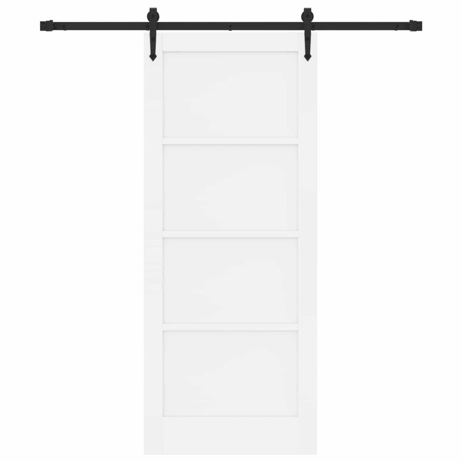 Schuifdeur ORKDAL Wit en zwart 83 x 202 cm Massief grenenhout