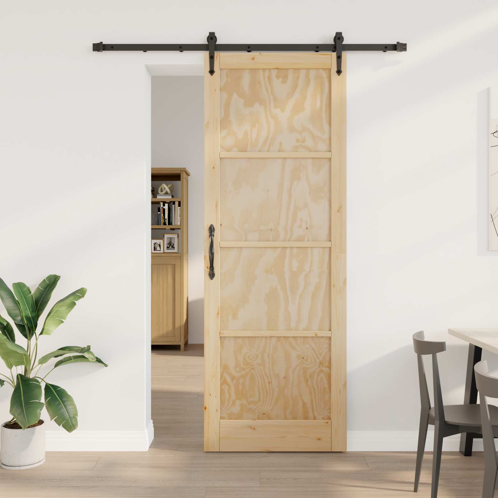 Schuifdeur ORKDAL Naturel en Zwart 83 x 232 cm