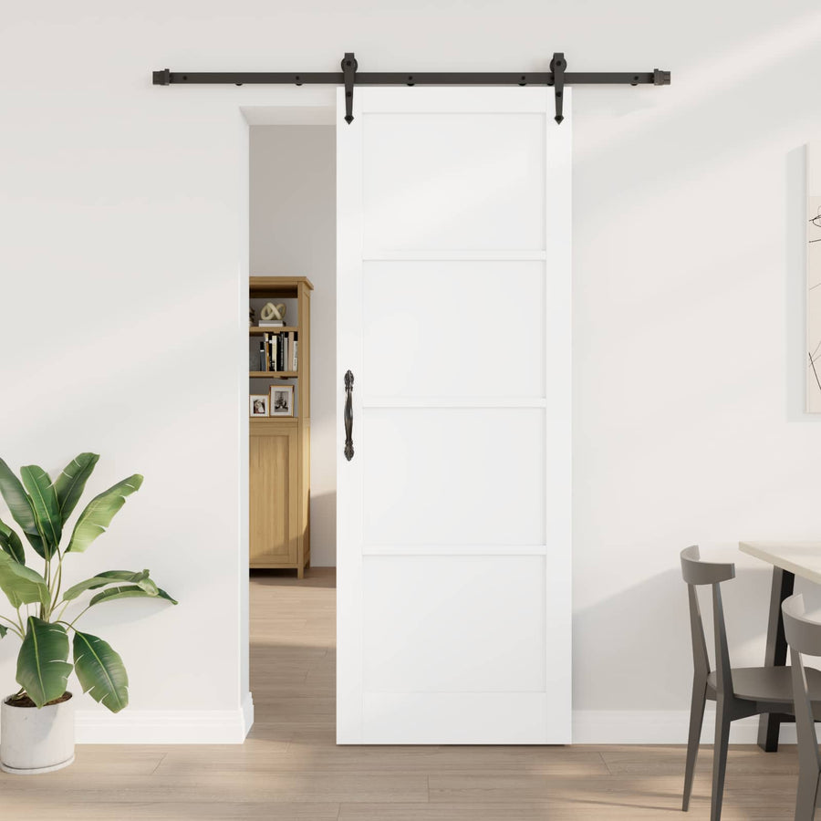 Schuifdeur ORKDAL Wit en zwart 83 x 232 cm Massief grenenhout