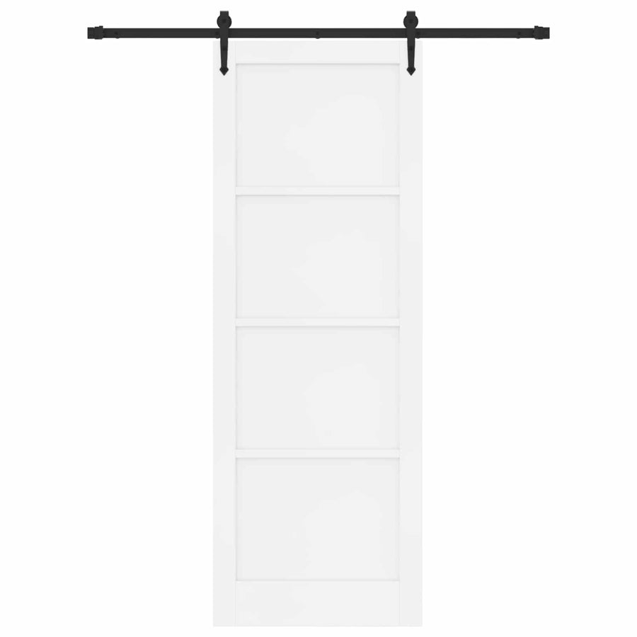 Schuifdeur ORKDAL Wit en zwart 83 x 232 cm Massief grenenhout
