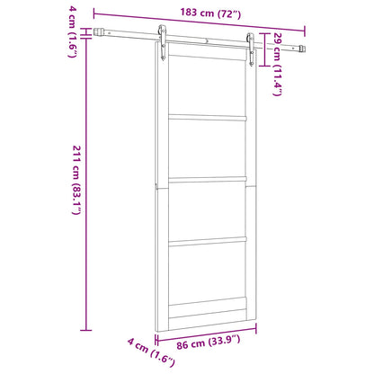 Schuifdeur ORKDAL Natuurlijk en Wit 86 x 211 cm
