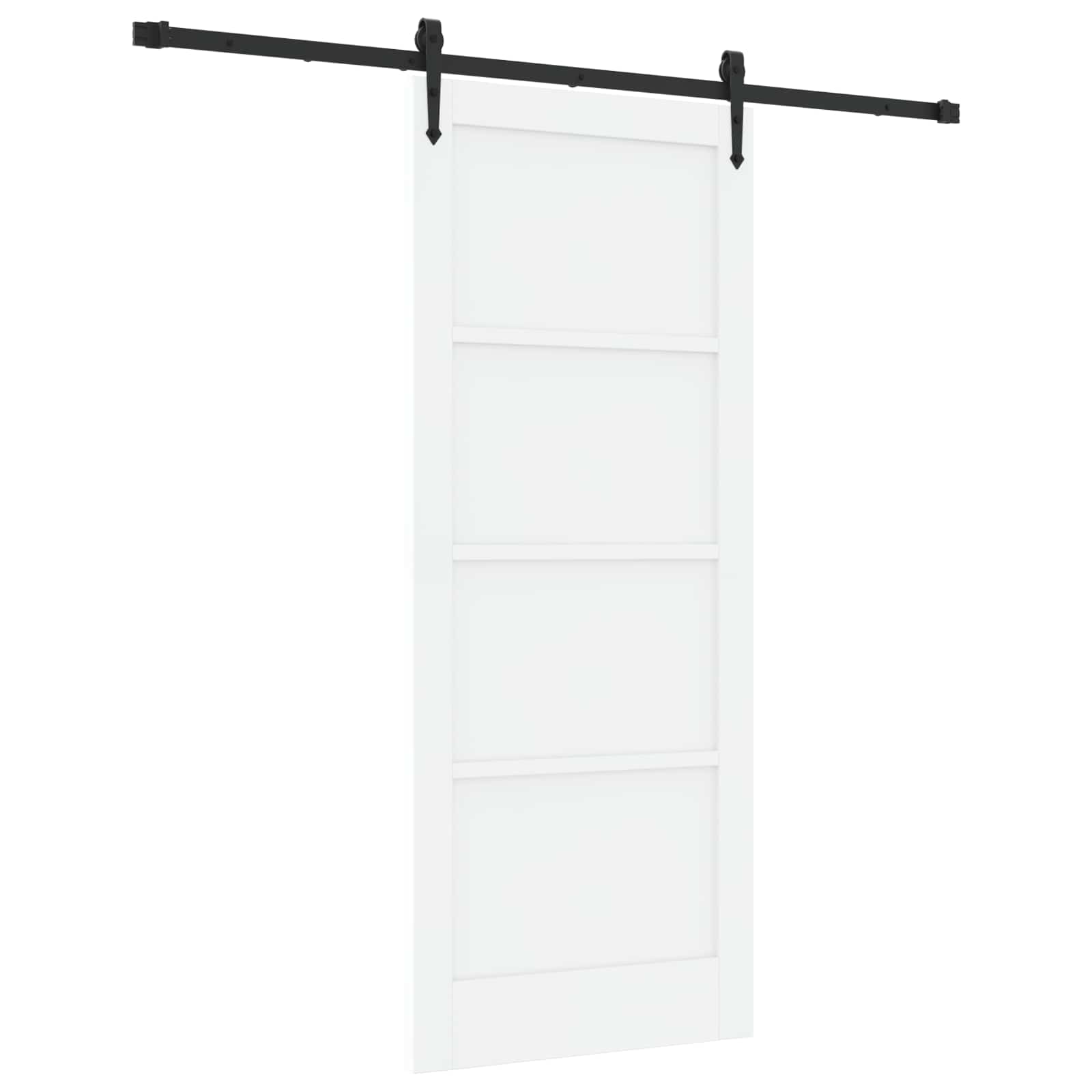 Schuifdeur ORKDAL Wit en zwart 83 x 202 cm Massief grenenhout
