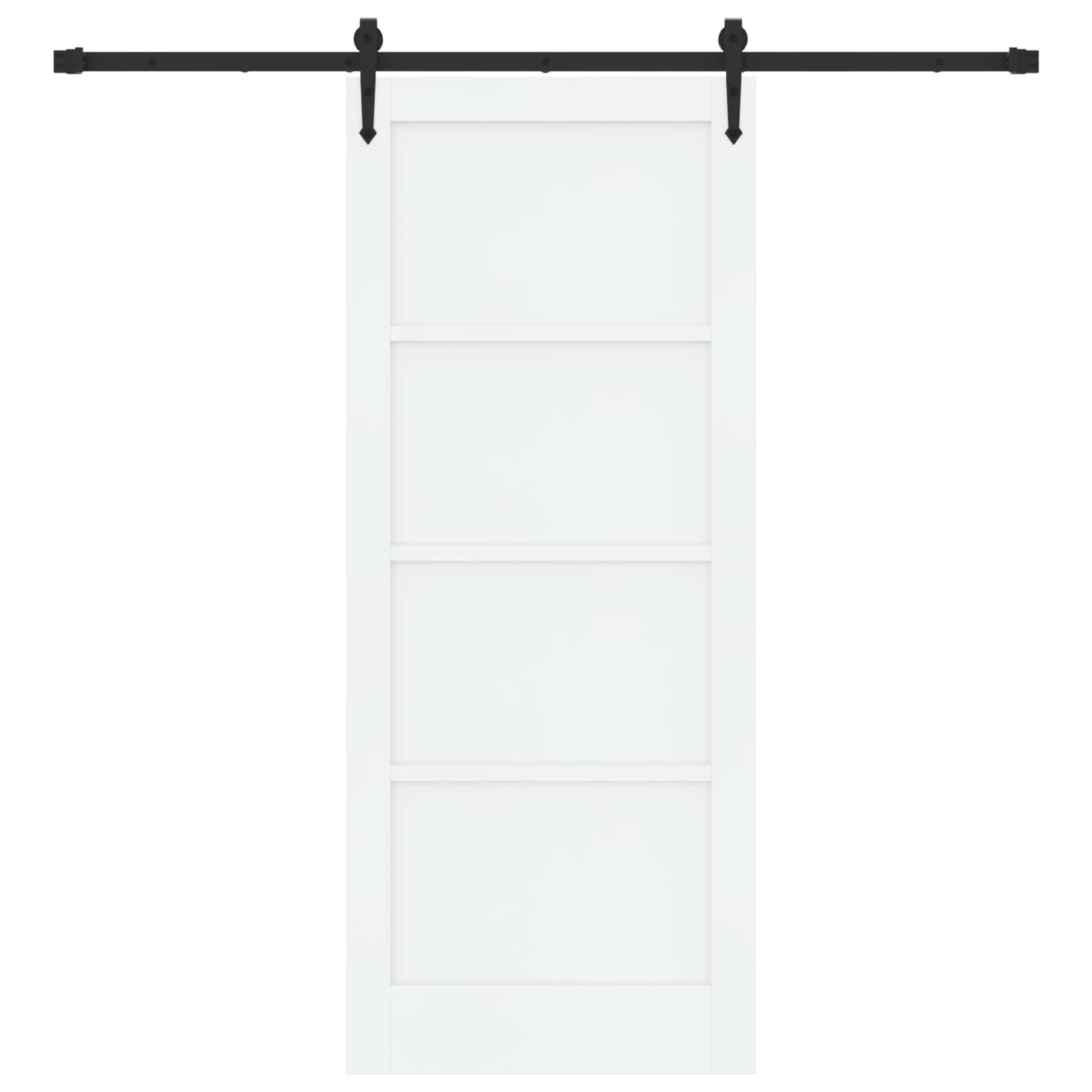 Schuifdeur ORKDAL Wit en zwart 83 x 202 cm Massief grenenhout