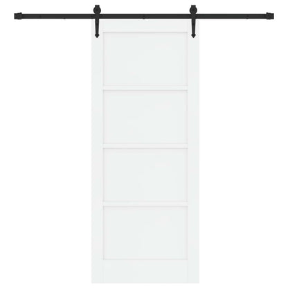 Schuifdeur ORKDAL Wit en zwart 83 x 202 cm Massief grenenhout