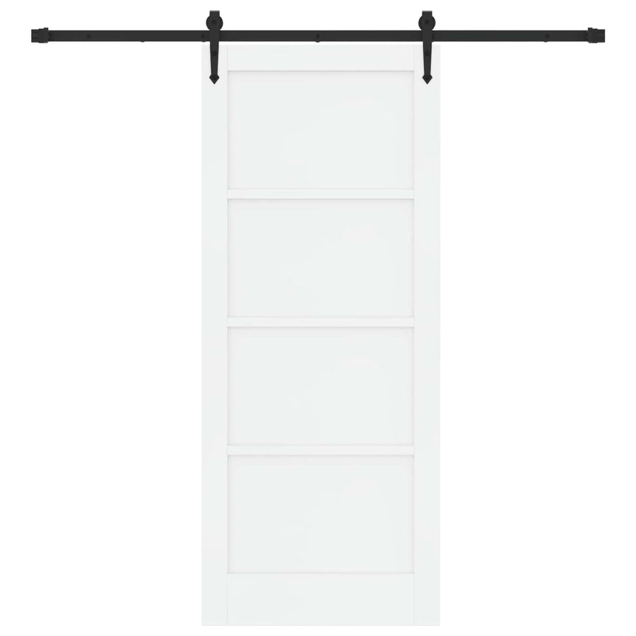Schuifdeur ORKDAL Wit en zwart 83 x 202 cm Massief grenenhout