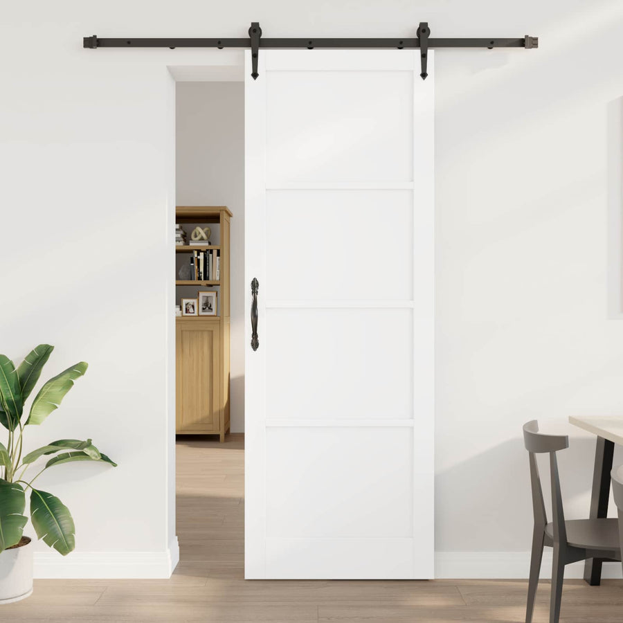 Schuifdeur ORKDAL Wit en zwart 83 x 232 cm Massief grenenhout