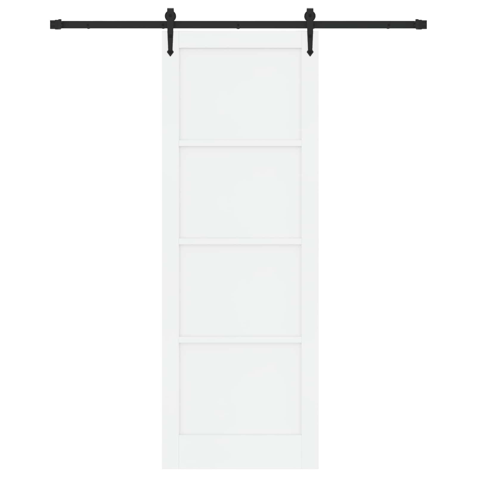 Schuifdeur ORKDAL Wit en zwart 83 x 232 cm Massief grenenhout