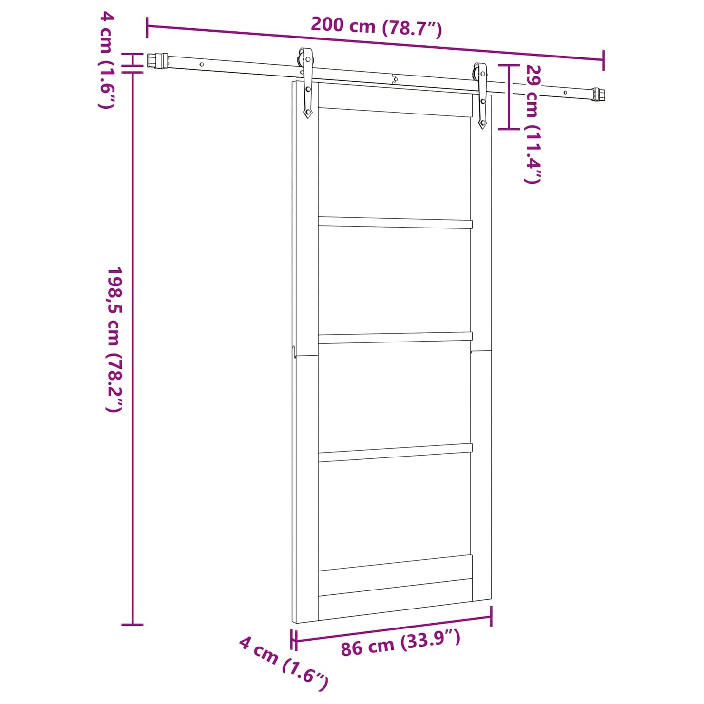 Schuifdeur ORKDAL Natuurlijk en Wit 86 x 198,5 cm
