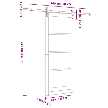 Schuifdeur ORKDAL Natuurlijk en Wit 86 x 211 cm