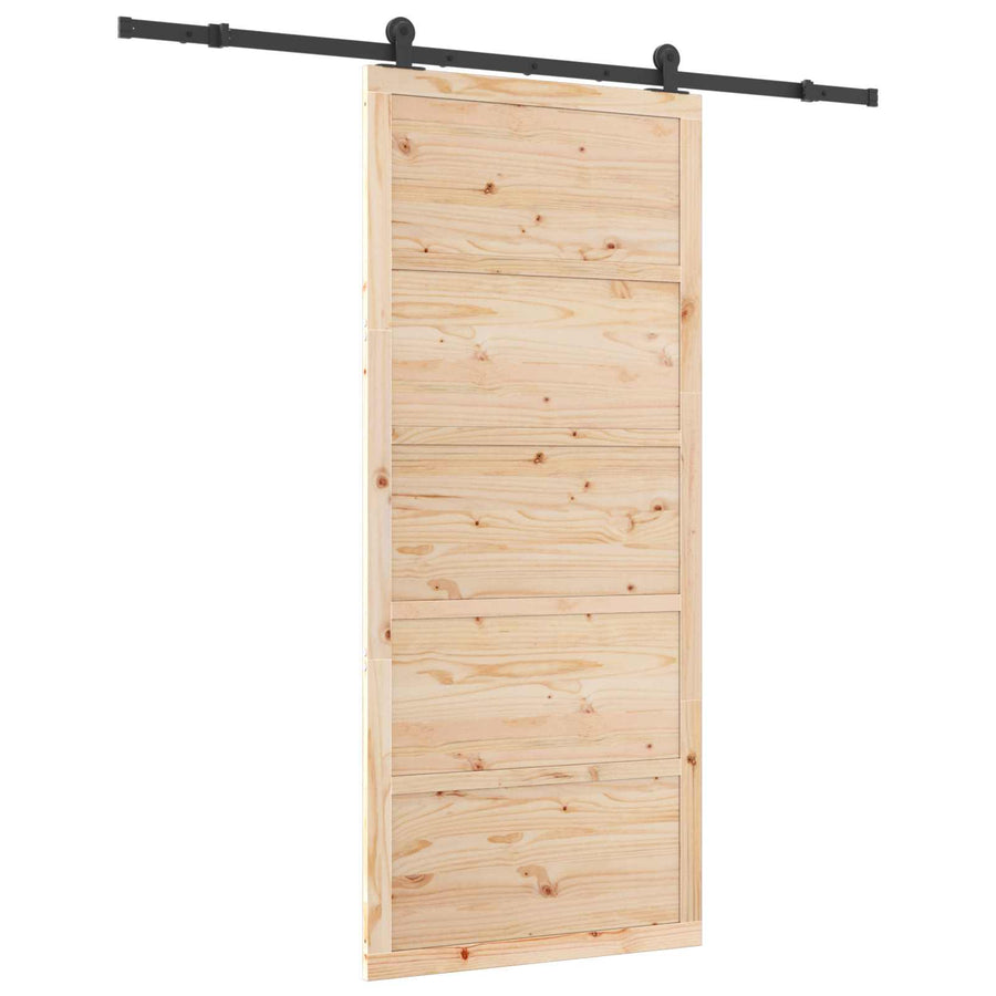 Schuifdeur Naturel 90 x 208 cm Massief grenenhout