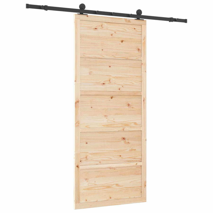 Schuifdeur Naturel 90 x 208 cm Massief grenenhout